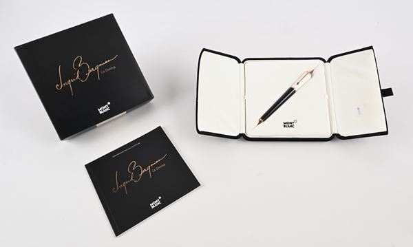 Montblanc Ingrid Bergman La Donna Special Edition 104905 - Penna Stilografica in resina nera e metallo con lacca bianca ed inserti placcati in oro rosso con ametista sulla clip (Mod. 28907)