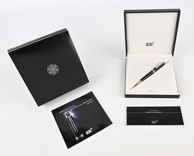Montblanc Meisterstuck Diamond Classique 105980 - Penna a Sfera in Resina Nera con Particolari Pl...