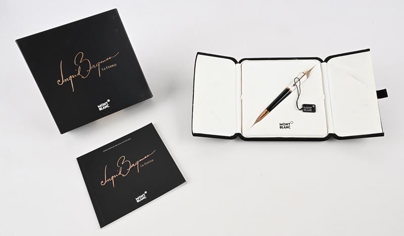 Montblanc Ingrid Bergman la Donna Special Edition 104907 - Penna a Sfera in Resina Nera e Metallo...
