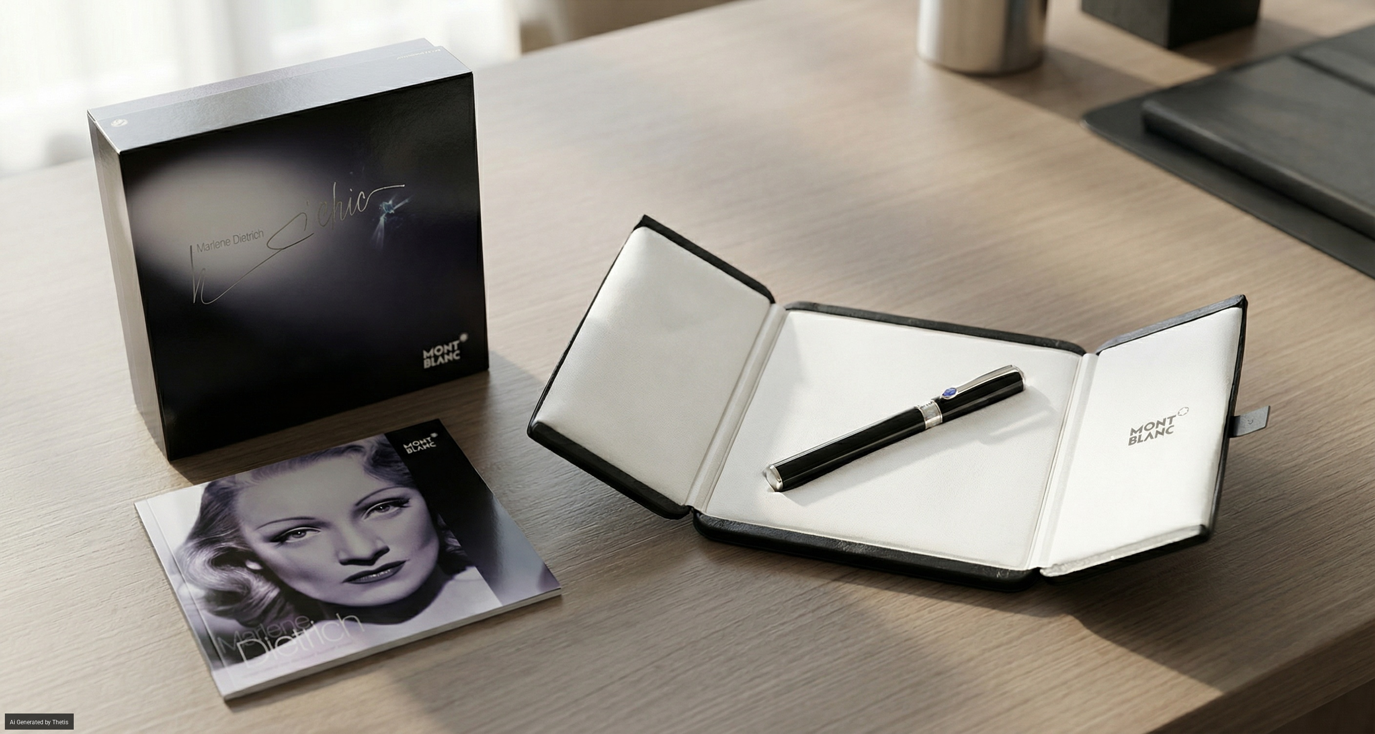 Montblanc Marlene Dietrich Special Edition Mod. 28769 - Penna Stilografica in resina nera e metal...