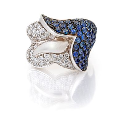 Anello in Oro, Brillanti e Zaffiri