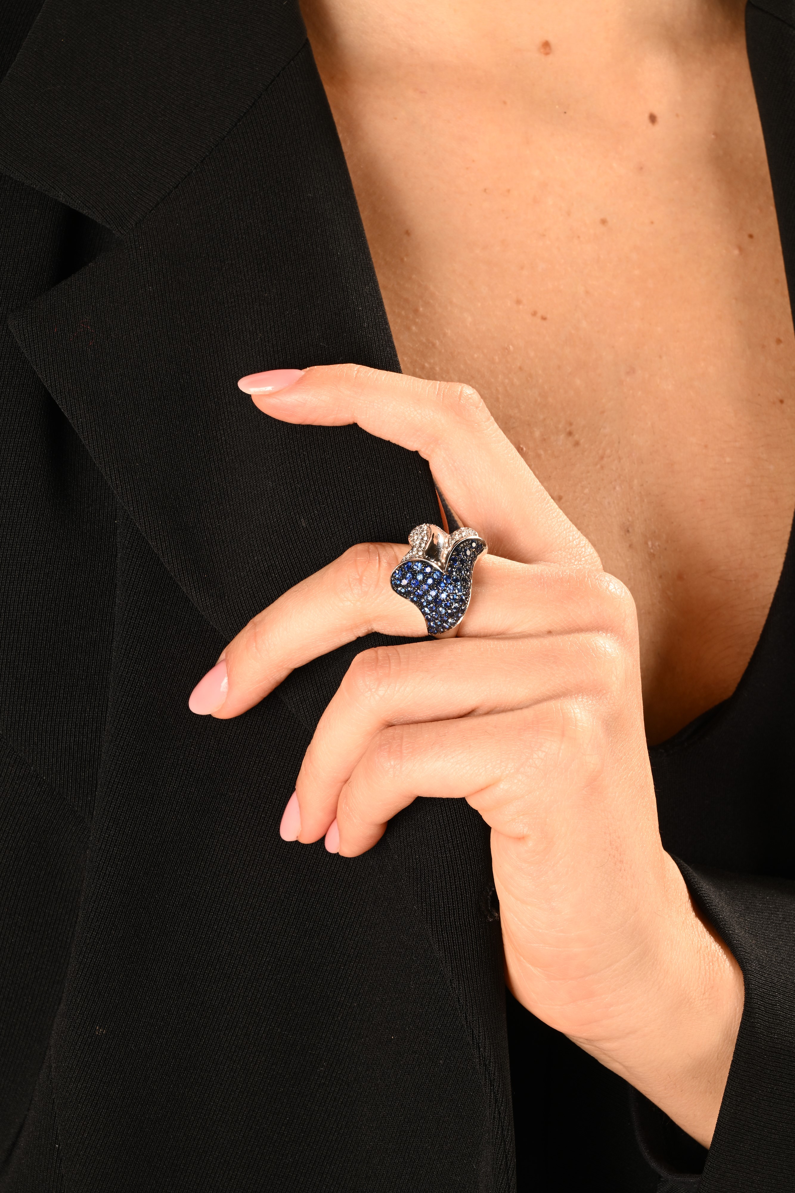 Anello in Oro, Brillanti e Zaffiri