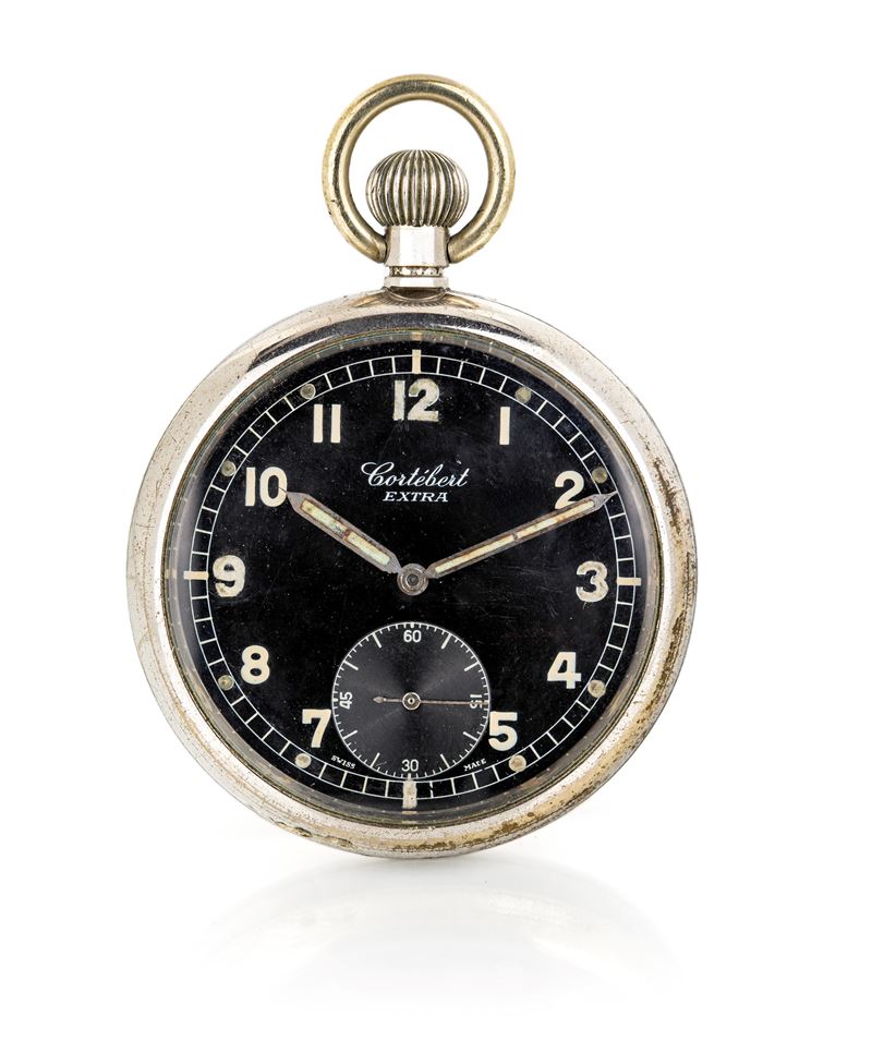 Cortébert Watch Co. Modello Extra (Cal. 526) - Orologio da tasca militare con carica remontoir in...