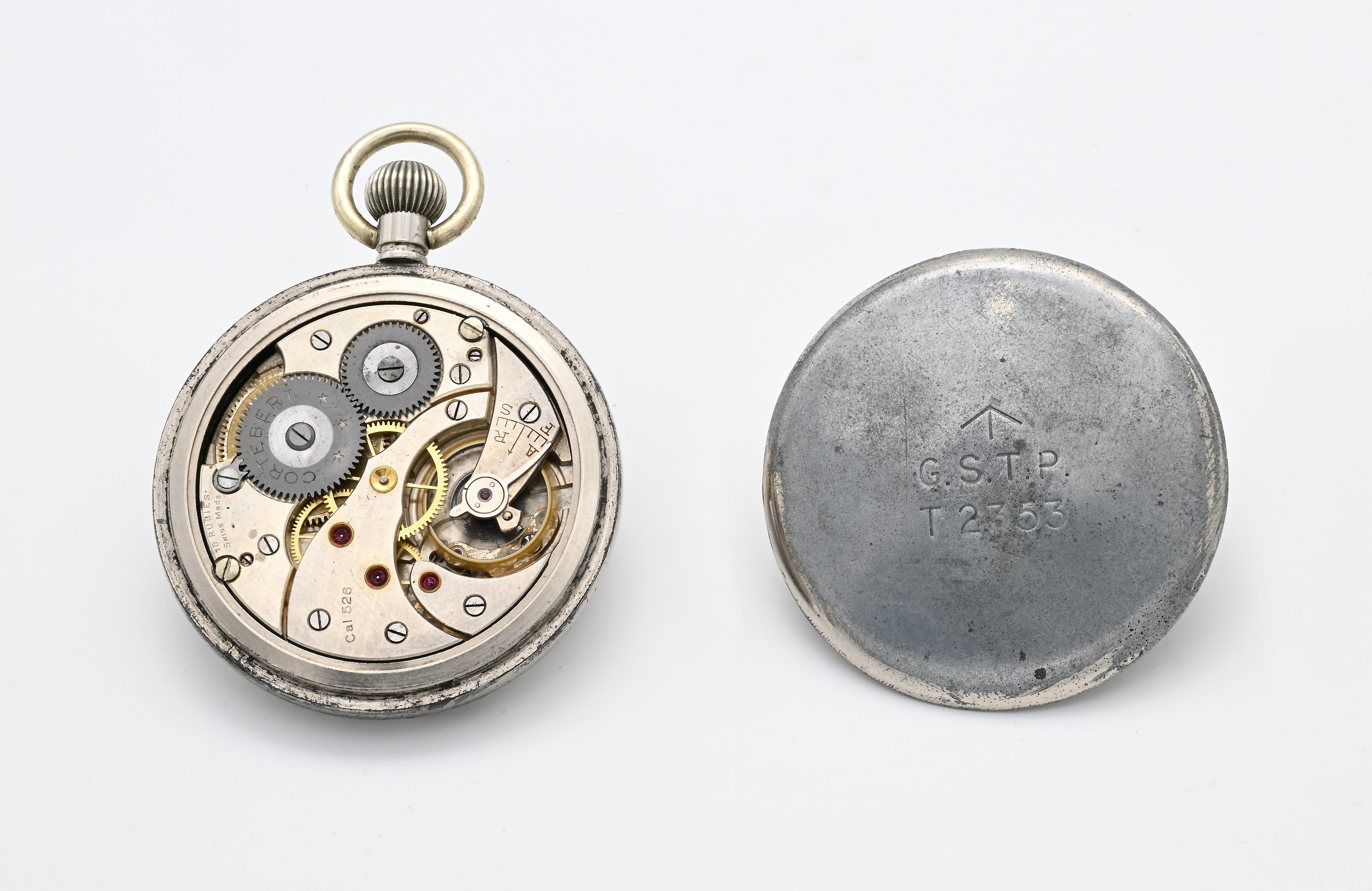 Cortébert Watch Co. Modello Extra (Cal. 526) - Orologio da tasca militare con carica remontoir in...