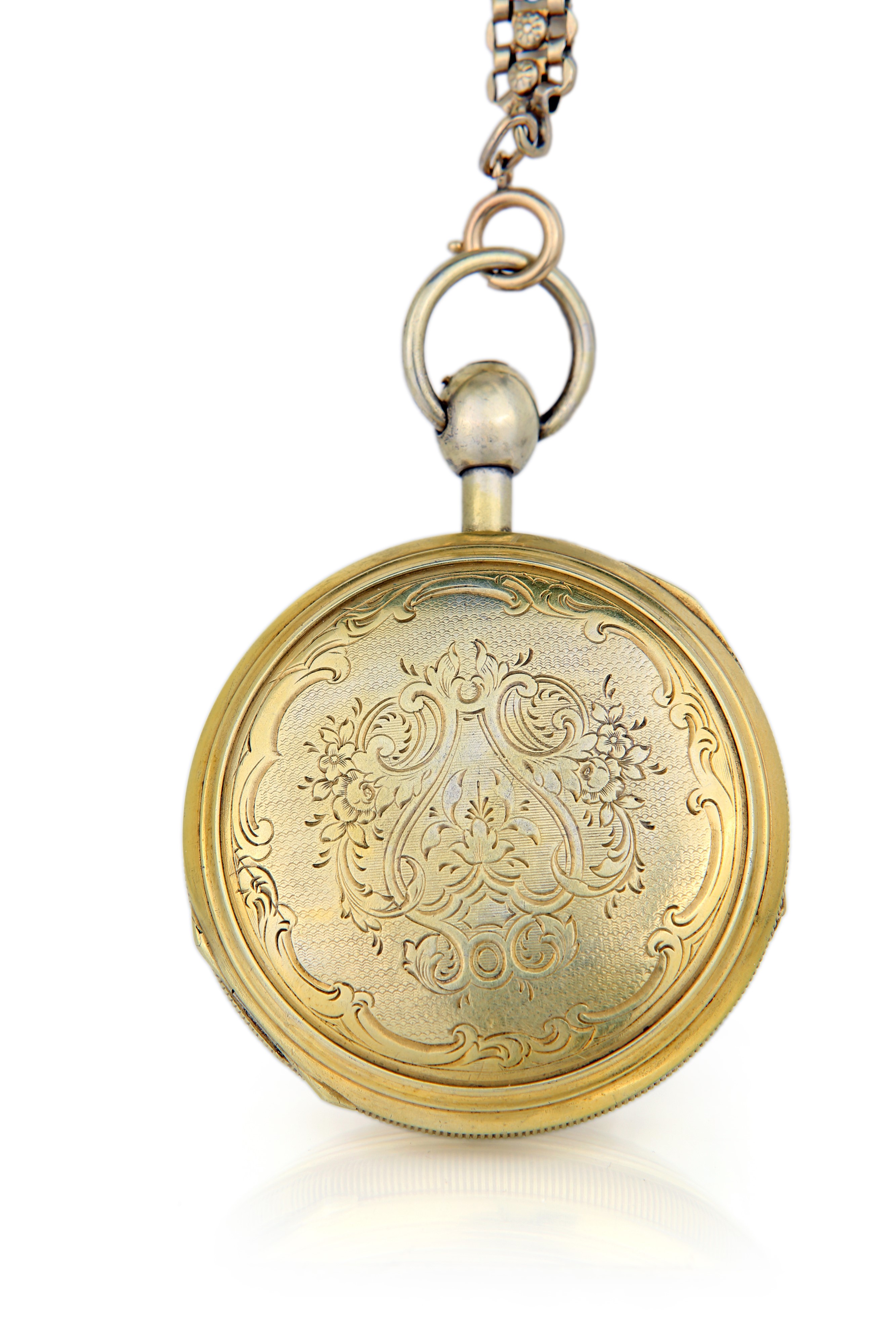 Anonimo - Orologio da tasca con ripetizione ad ore e quarti sui timbri con 2 automi (Jacquemart)....