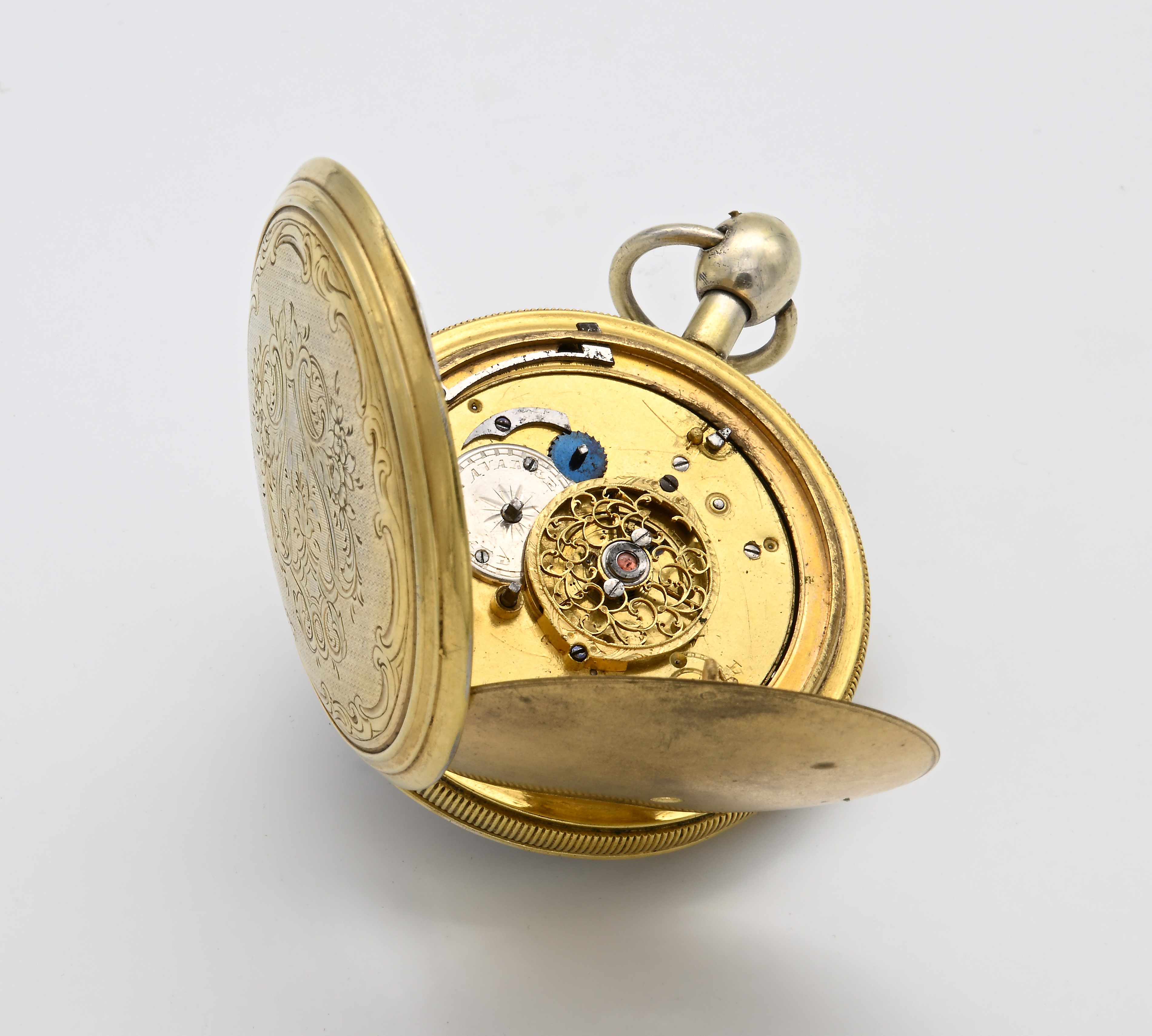 Anonimo - Orologio da tasca con ripetizione ad ore e quarti sui timbri con 2 automi (Jacquemart)....