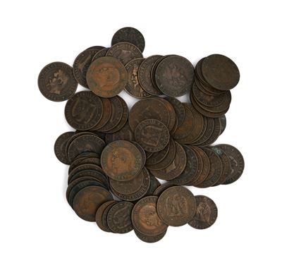 Impero francese (Napoleone III), Lotto di monete da 5 e 10 centesimi
