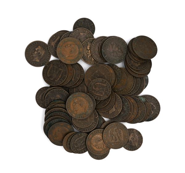Lotto di monete da 5 e 10 centesimi Napoleone III Impero Francese