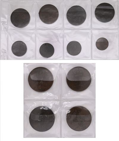 Lotto 4 Monete da 10 Tornesi e 1 Tornese Ferdinando II di Borbone Regno delle 2 Sicilie; 4 Monete...