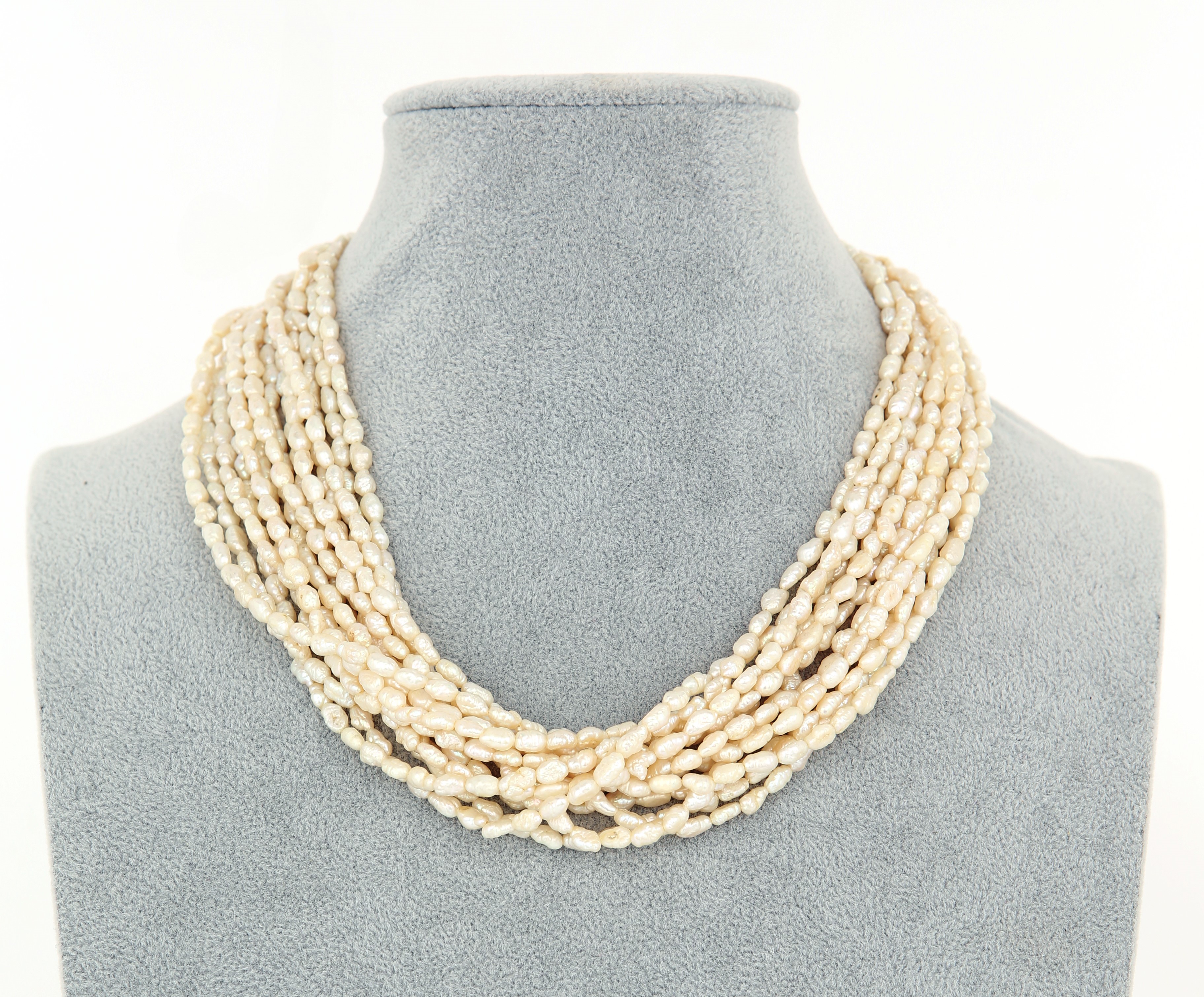 Collana in Oro, Perle D'acqua Dolce e Corniola
