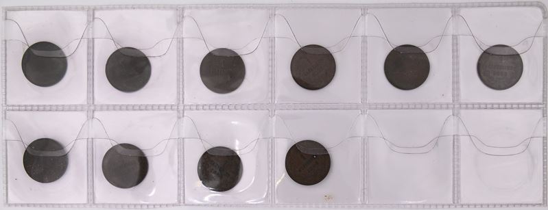 Lotto di 10 Monete da 1 Centesimo 1895 e 1896 Umberto i Regno D'italia