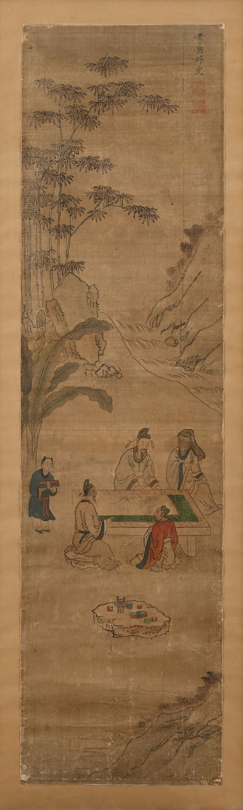 "lizhou" Raffigurante "paesaggio con Figure", Cina, Dinastia Qing, XIX Secolo