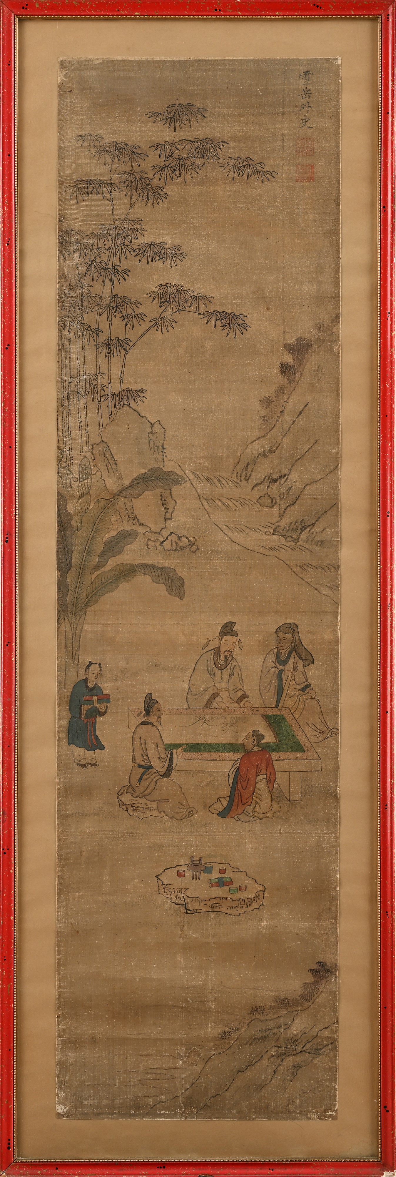 "lizhou" Raffigurante "paesaggio con Figure", Cina, Dinastia Qing, XIX Secolo