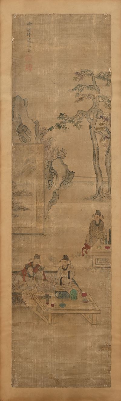 "lizhou" Raffigurante "scene di Genere", Cina, Dinastia Qing, XIX Secolo