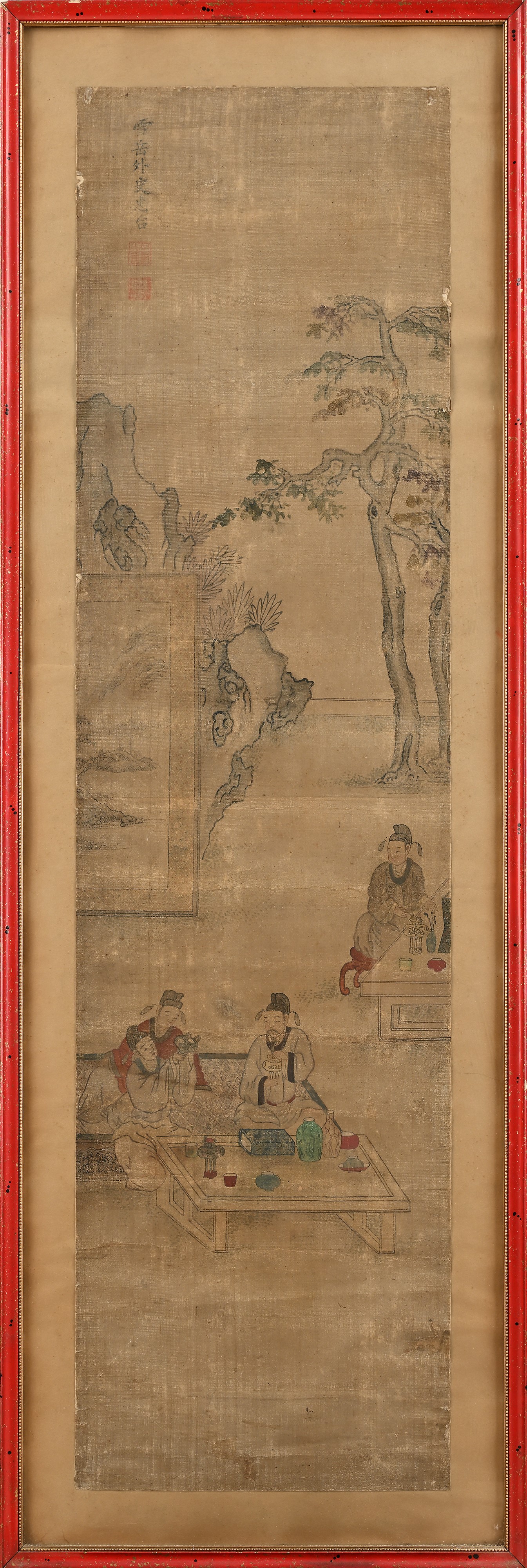 "lizhou" Raffigurante "scene di Genere", Cina, Dinastia Qing, XIX Secolo