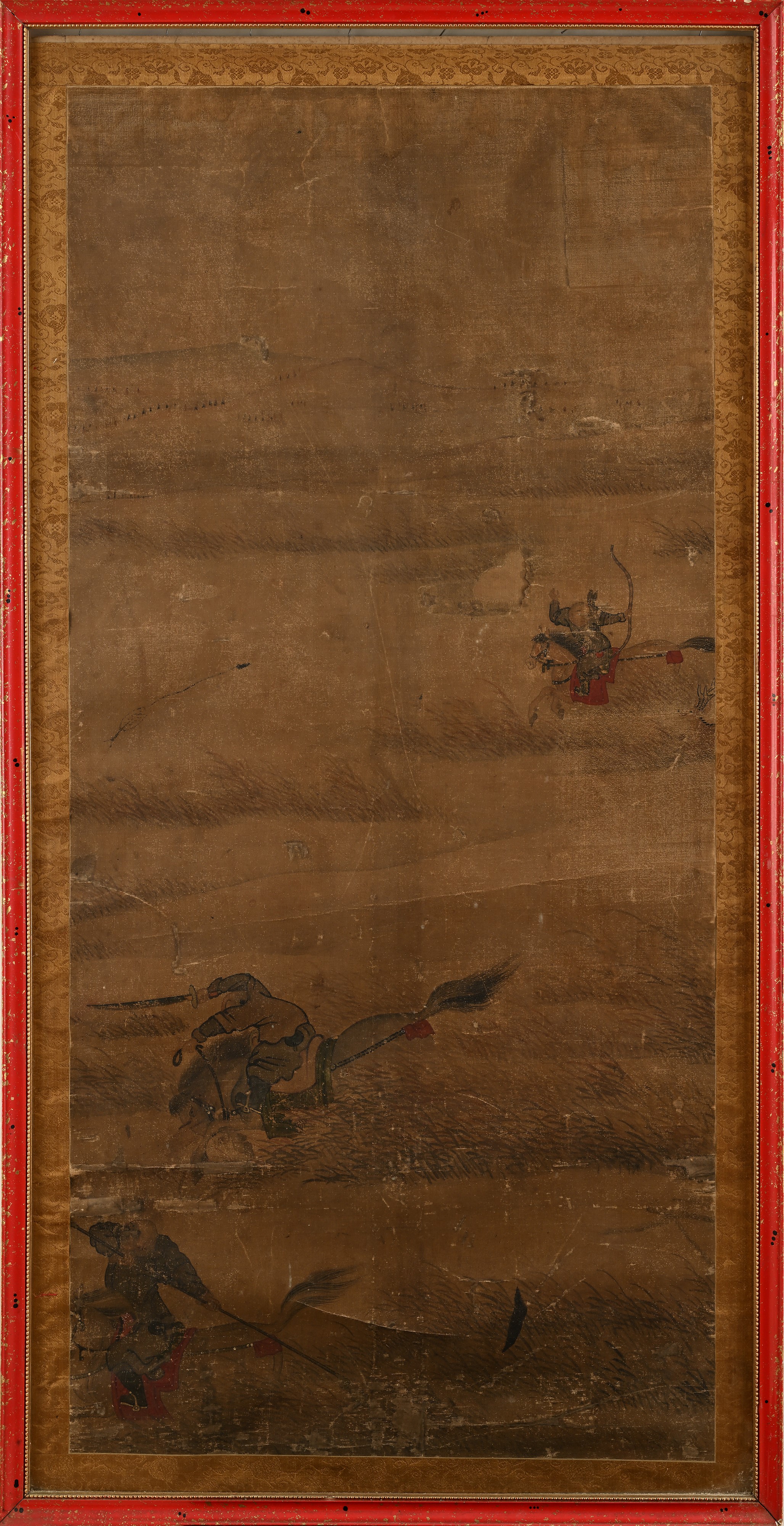 "Lizhou" raffigurante "guerrieri a cavallo", Cina, dinastia Qing, XIX secolo