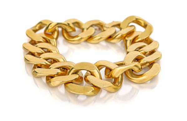 Weingrill bracciale in oro giallo a maglia a groumette