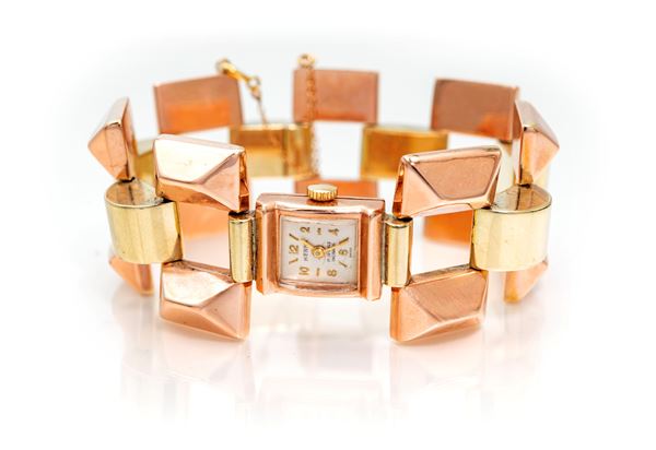 Herna - Orologio da polso a carrarmato in oro