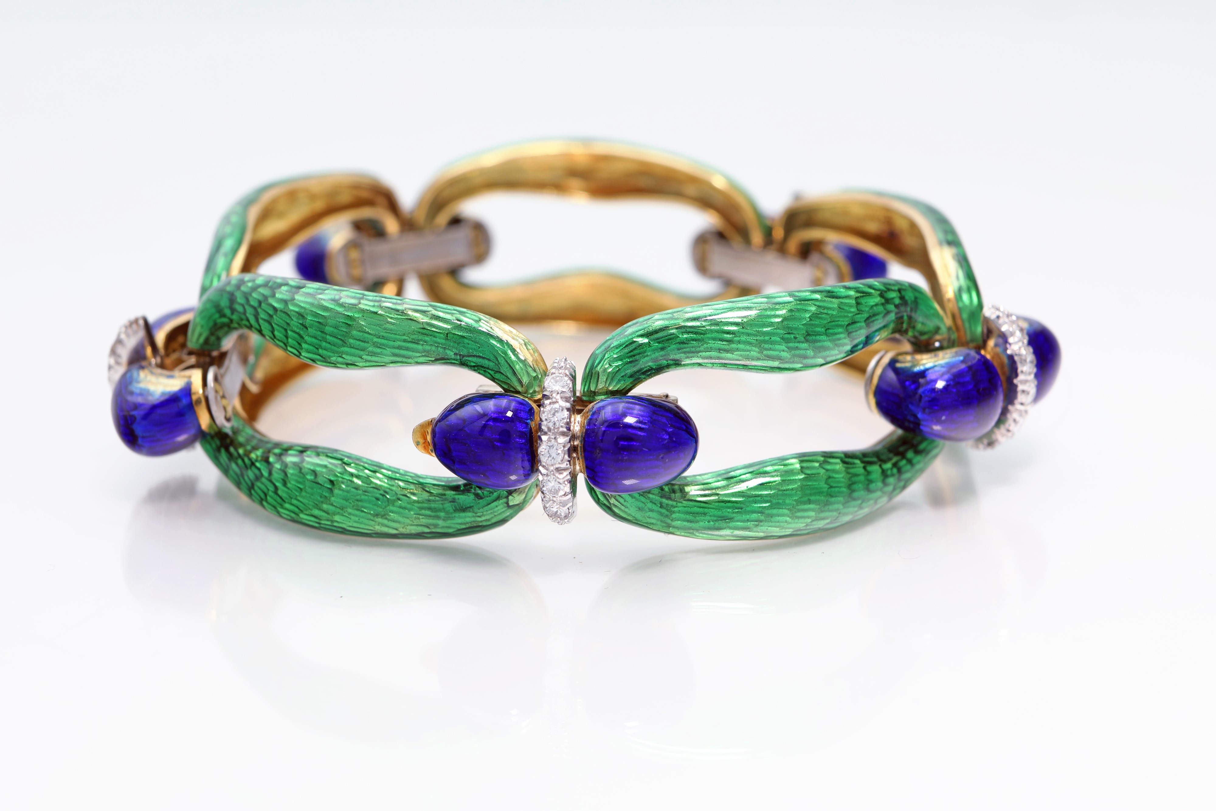 Bracciale in Oro, Smalti e Brillanti
