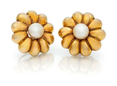 Coppia di Orecchini in Oro e Perle