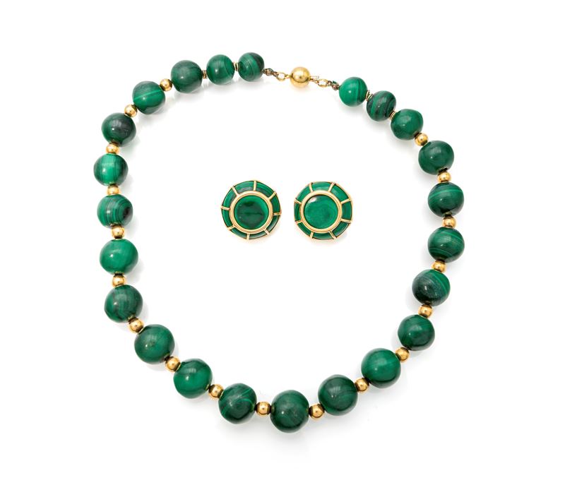 Parure in Oro e Malachite