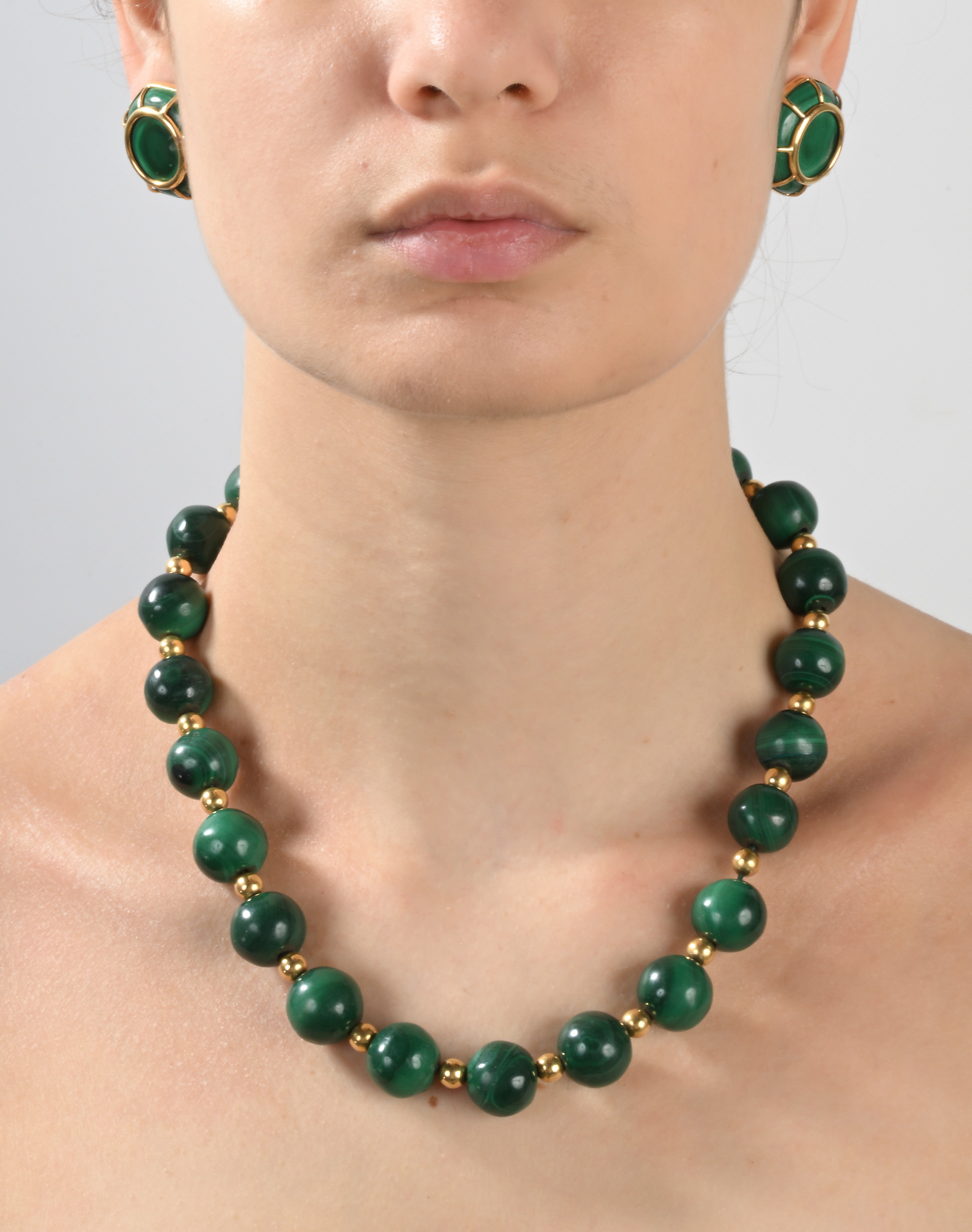 Parure in Oro e Malachite