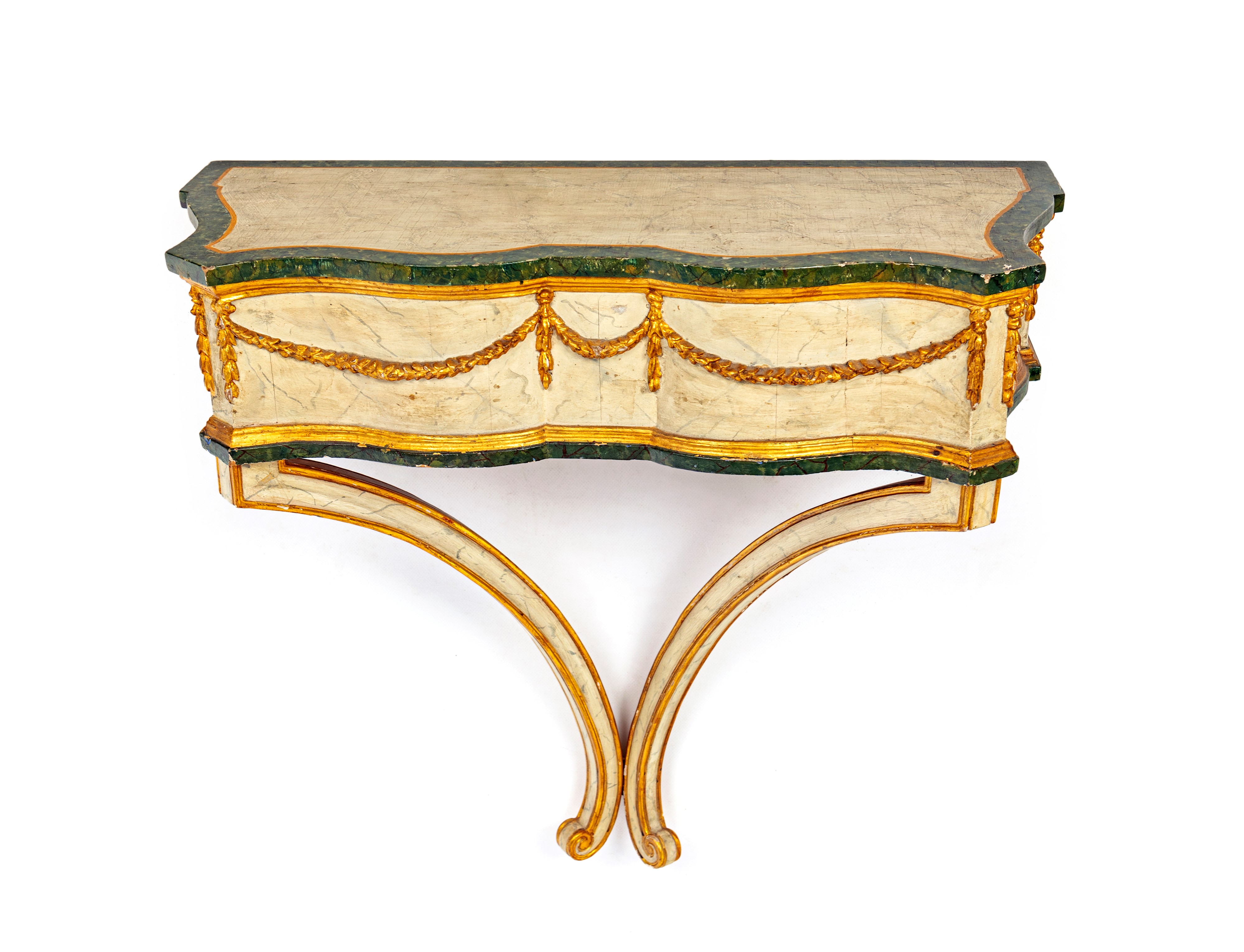 Coppia di Piccole Consoles D'applique in Legno Laccato