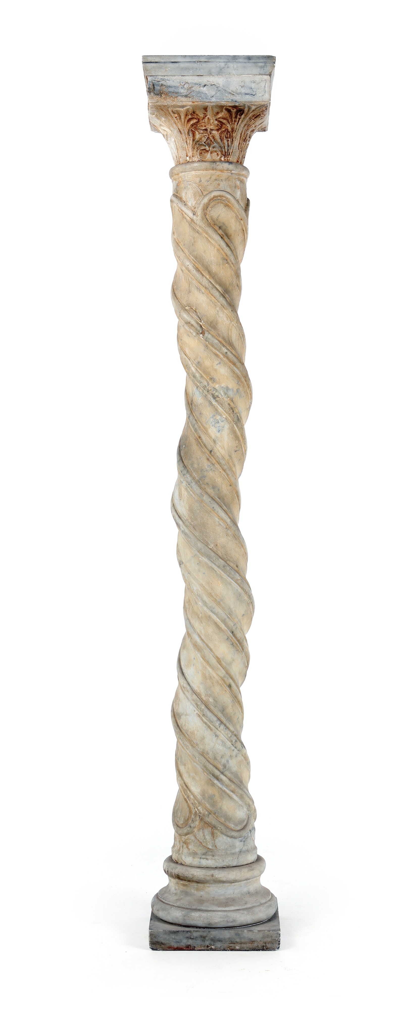 Colonna "salomonica" in marmo bianco, XIX secolo