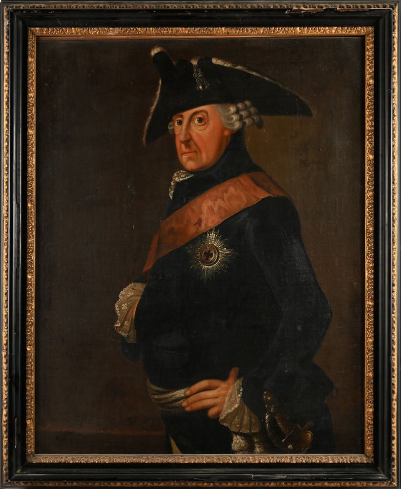 Pittore della Fine del XVIII Secolo - Ritratto di Federico II di Prussia Detto Federico il Grande...