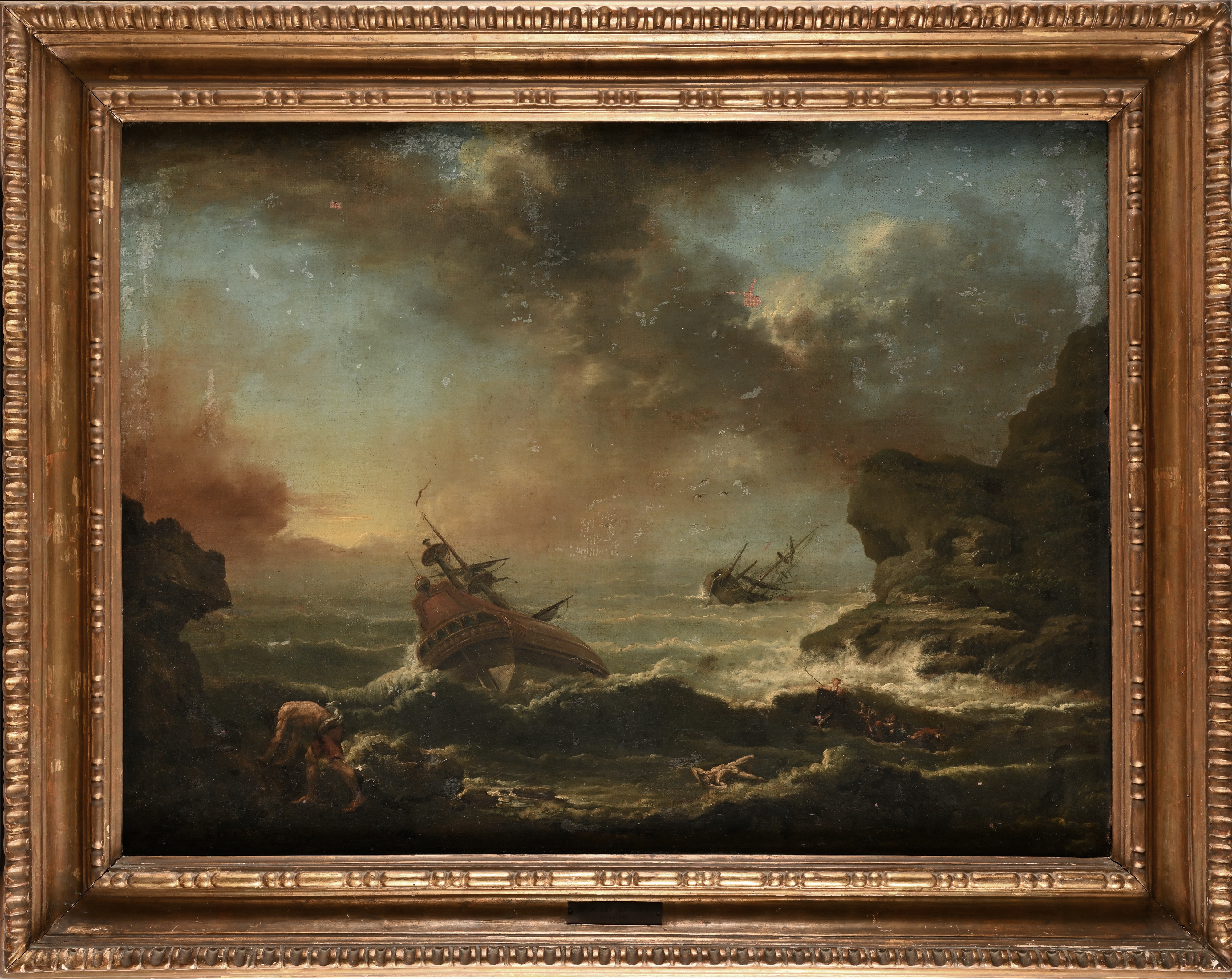 Claude Joseph Vernet (cerchia ) - Naufragio sulla Scogliera
