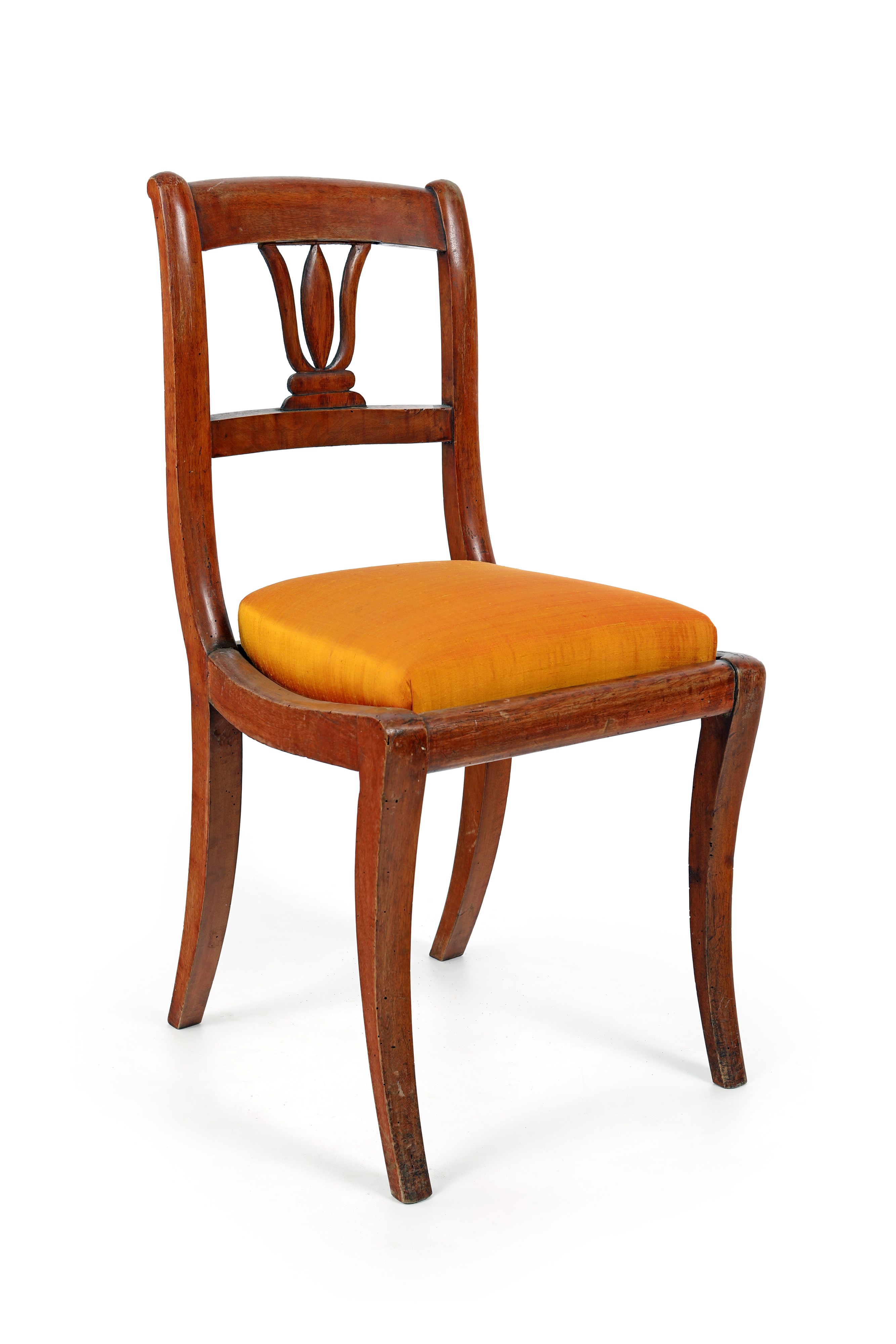 Otto sedie in legno di frutto, XIX secolo