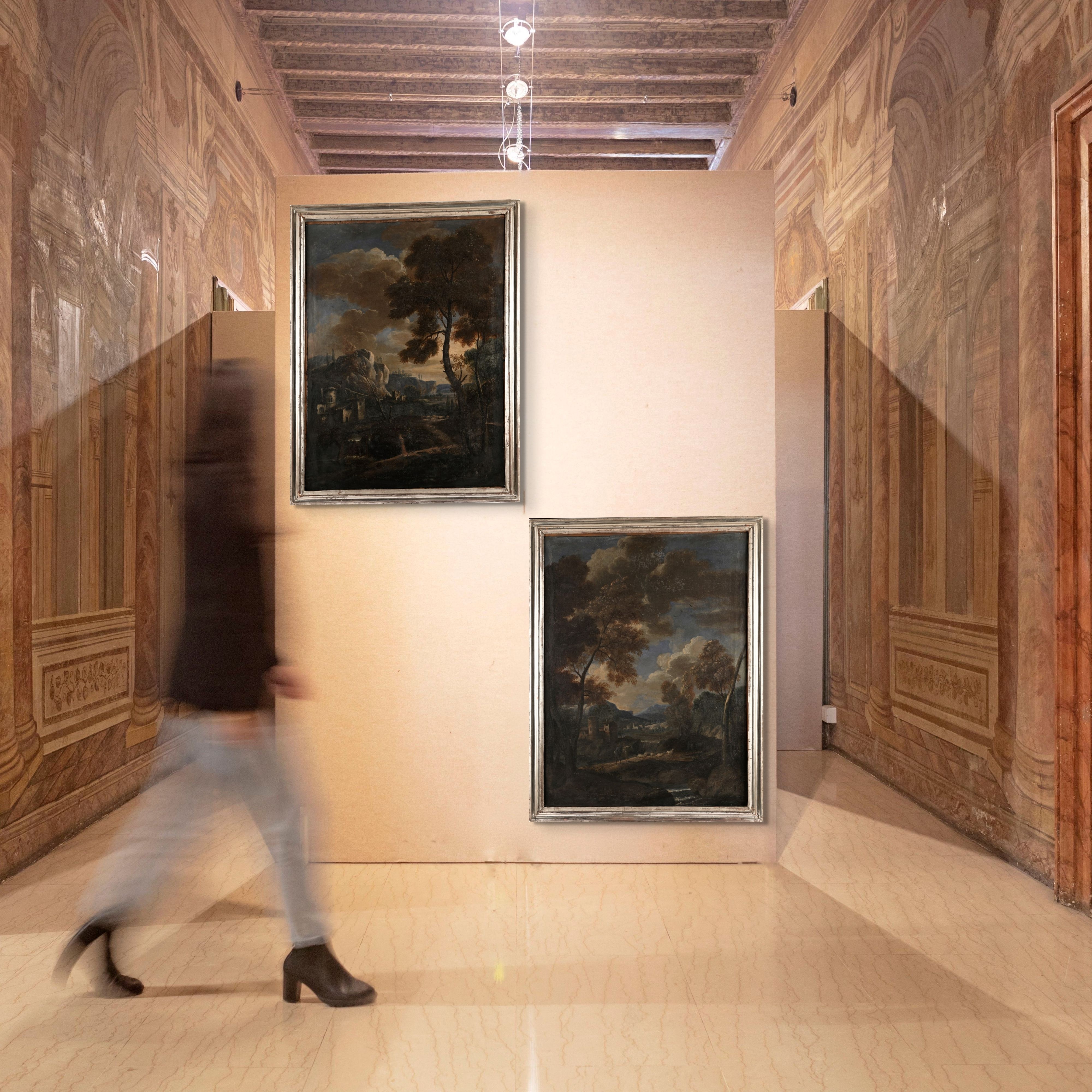 Scuola Romana del XVII/XVIII Secolo - Coppia di Paesaggi