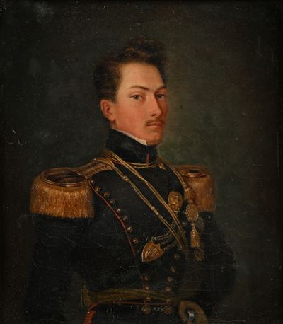 'ritratto di Ferdinand De Regard De Clermont De Vars, Capitano del Reggimento Cavalleria D'aosta,...