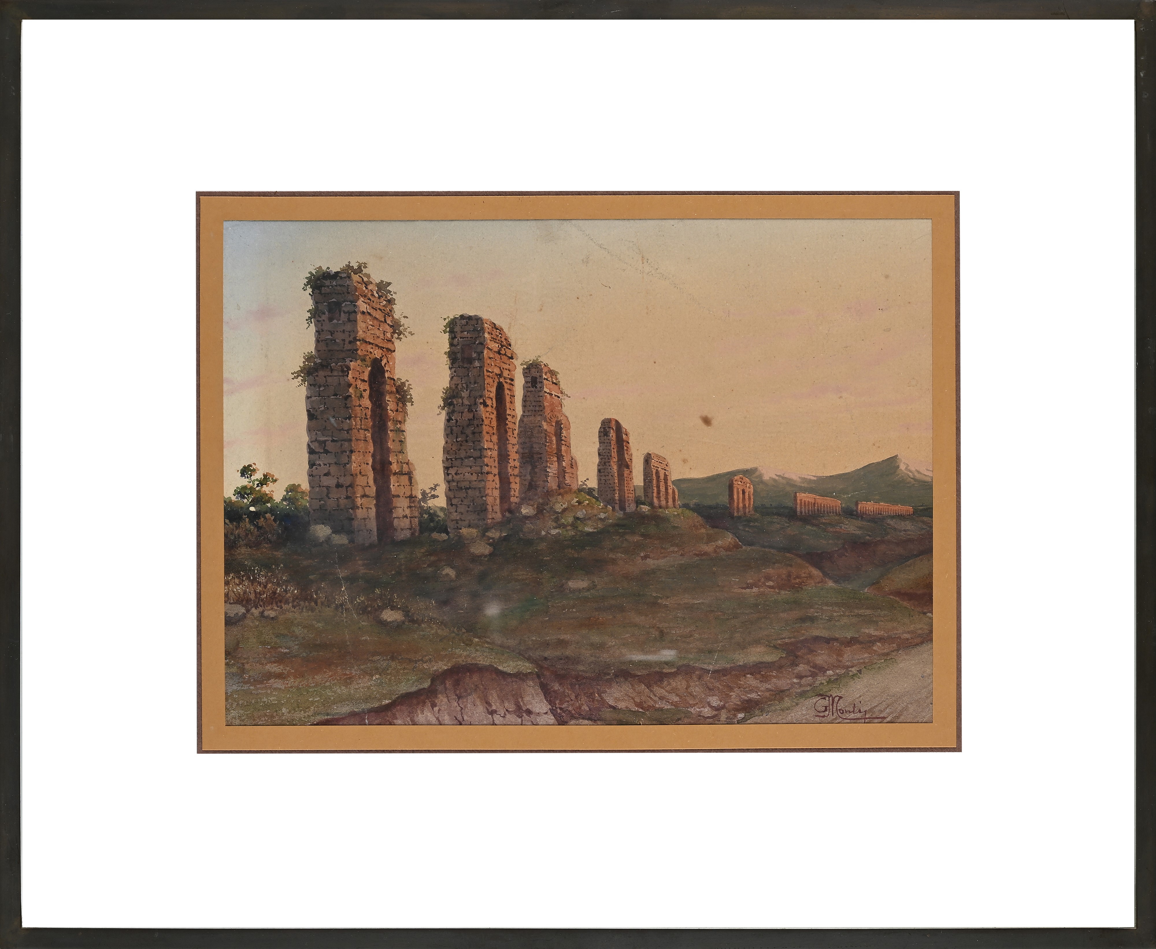 Giovanni Monti - Resti di un Antico Acquedotto nella Campagna Romana