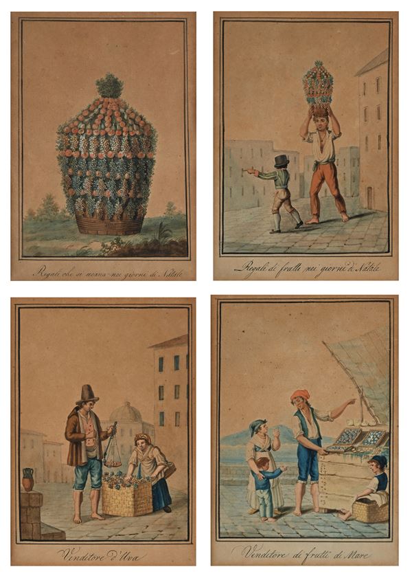 'Venditore d'Uva'; 'Venditore di frutti di Mare'; 'Regali di frutti nei giorni di Natale';  'Regali  [..]