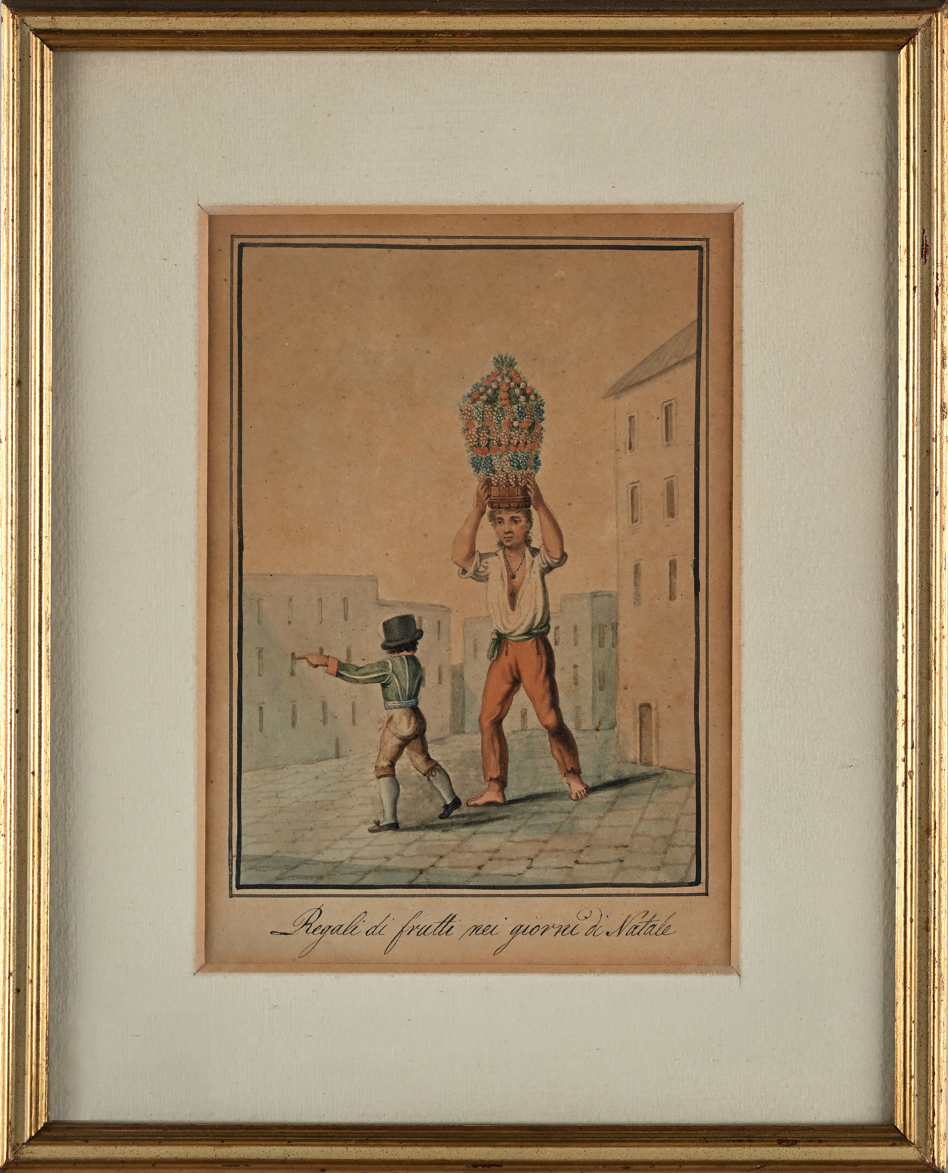 Scuola Napoletana Prima Metà del XIX Secolo - 'venditore D'uva'; 'venditore di Frutti di Mare'; '...