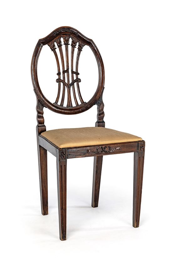 Sedia in mogano d'epoca Giorgio III, Inghilterra, fine del XVIII secolo