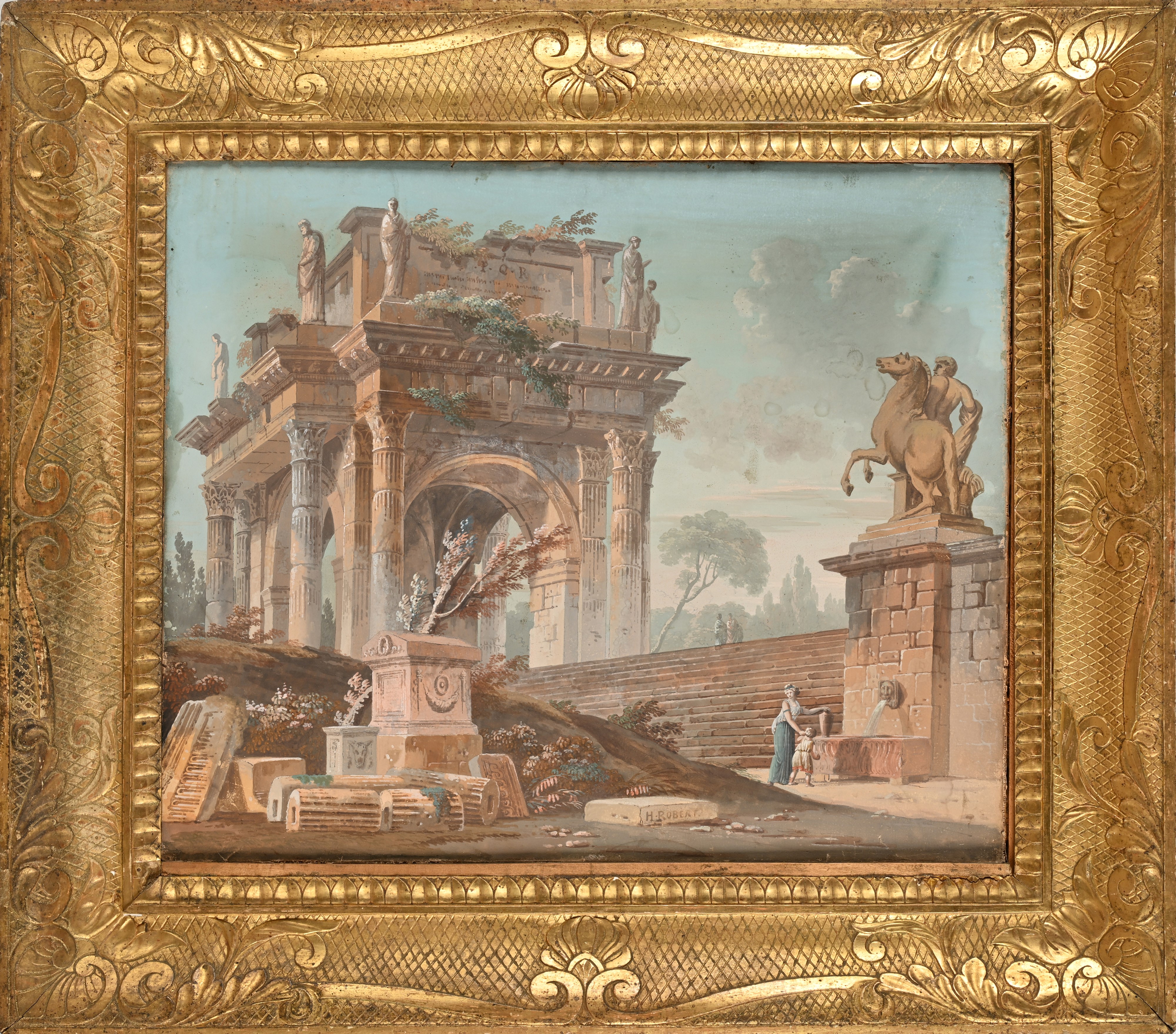 Hubert Robert - Capriccio con Rovine Classiche