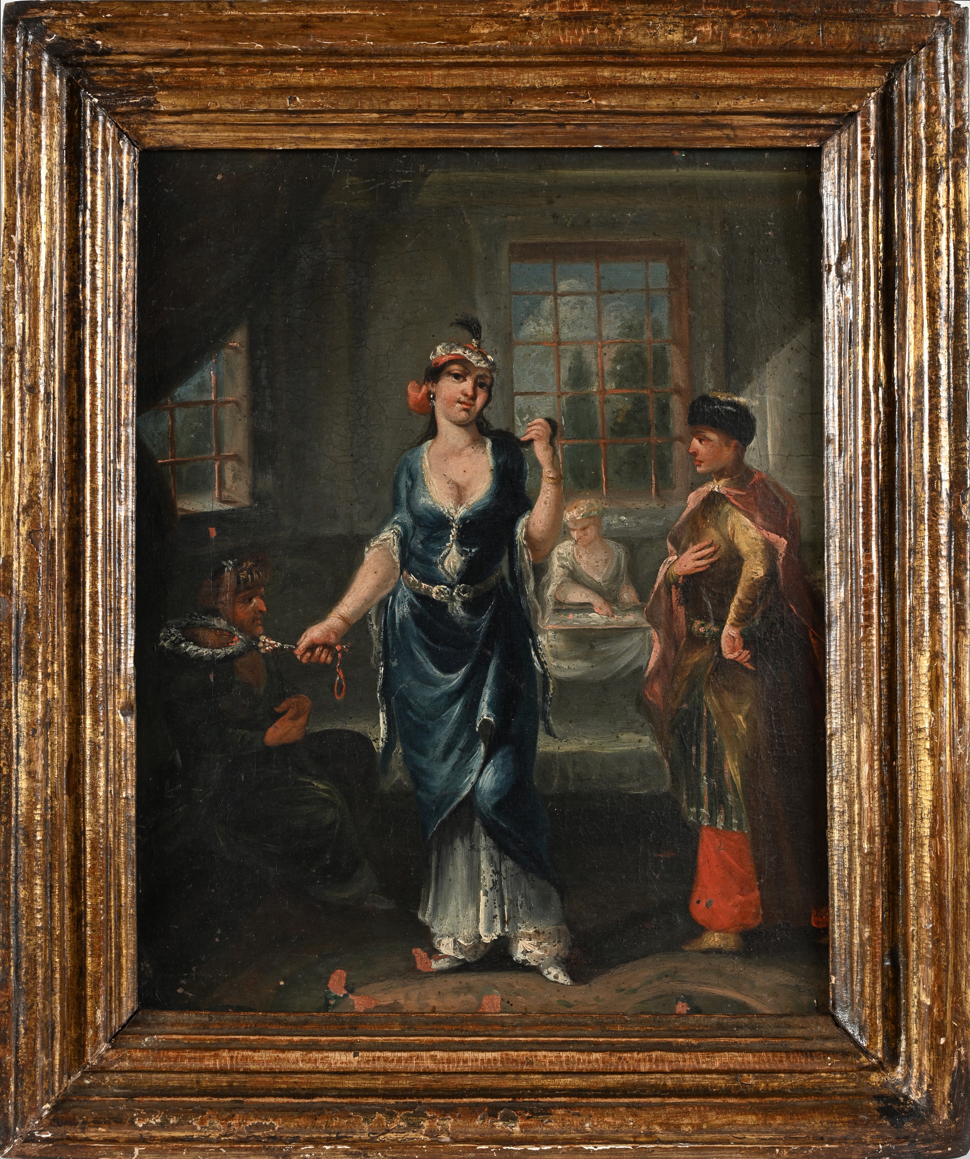 Jean Baptiste Van Mour - Donna turca nel suo appartamento e Ragazza turca che prende il caffè sul...
