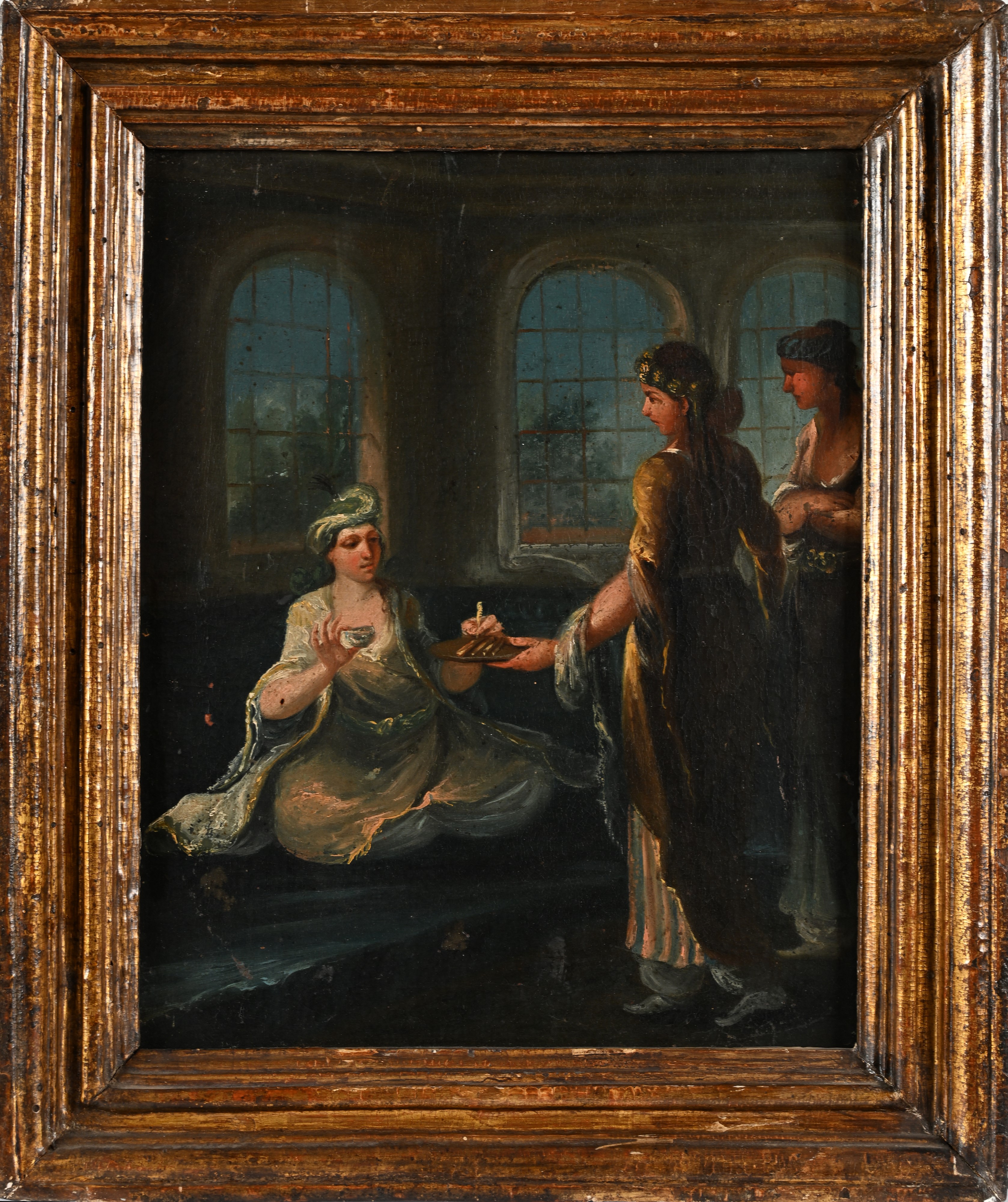 Jean Baptiste Van Mour - Donna turca nel suo appartamento e Ragazza turca che prende il caffè sul...