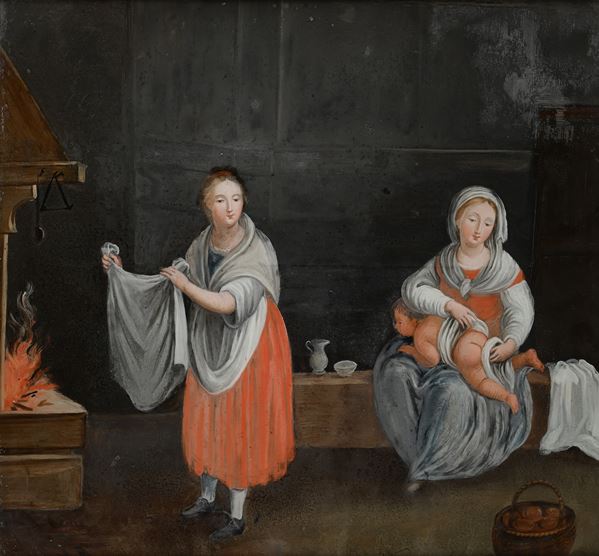 Scuola veneta del XVIII secolo - Scena di vita quotidiana