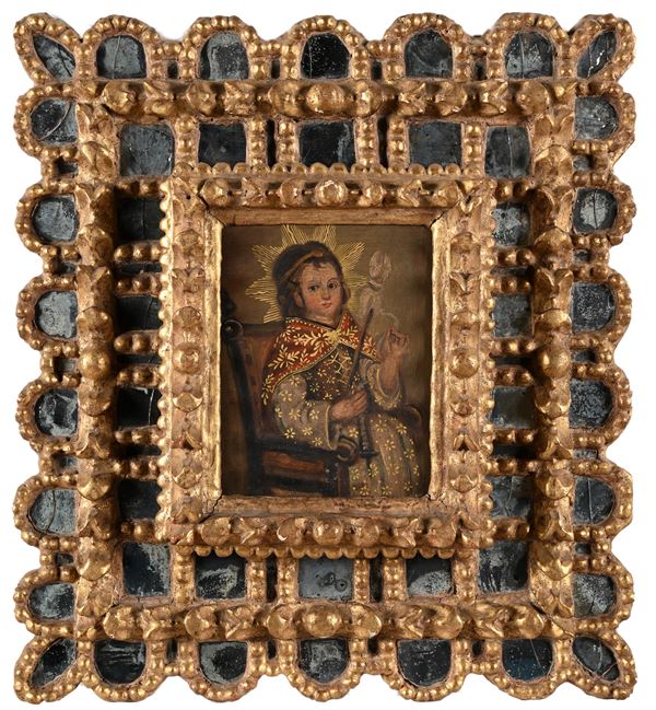 Scuola di Cusco, Vicereame del Per&#249; - Maria Bambina filatrice (Virgen niña hilandera)