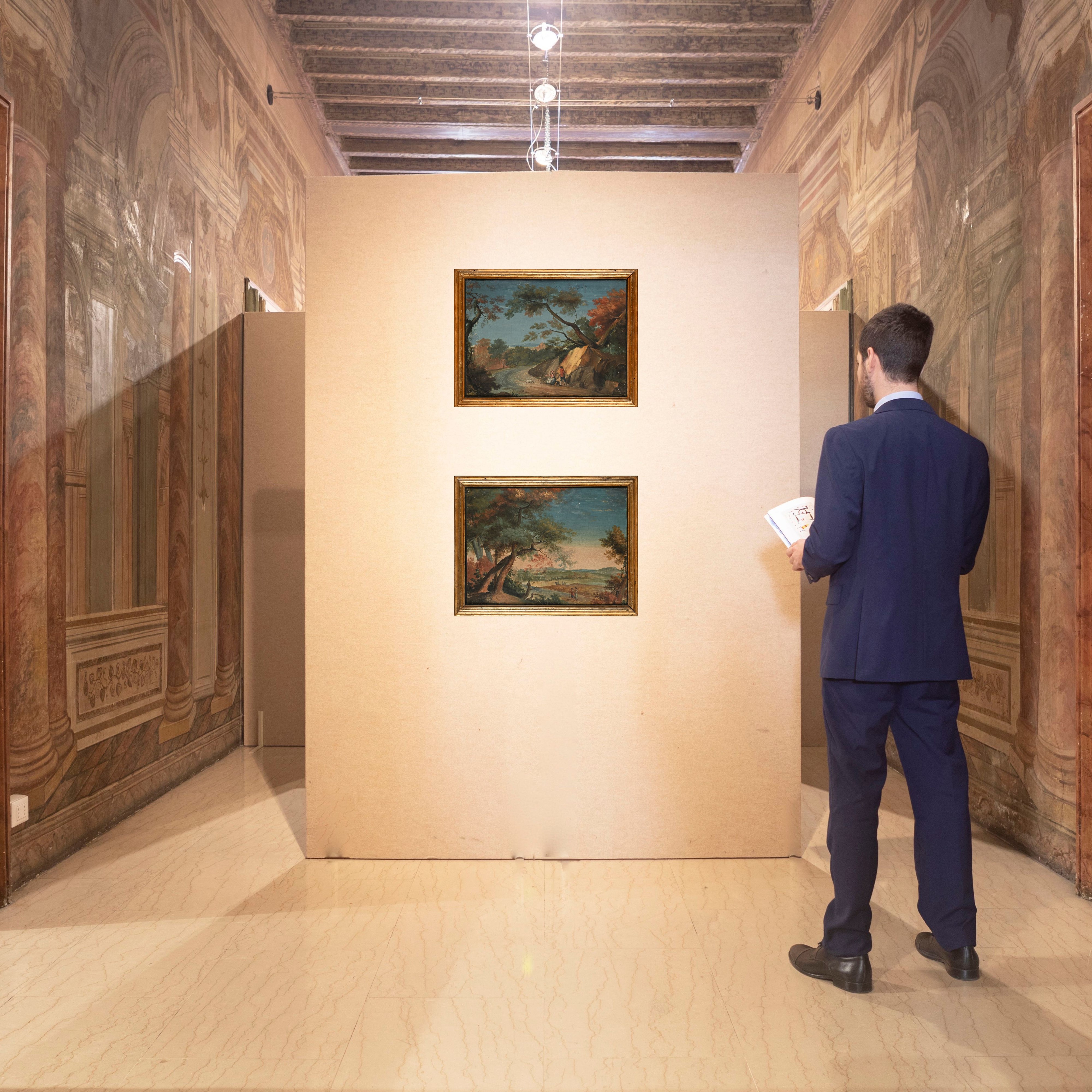 Scuola Veneta del XVIII Secolo - Paesaggi con Figure