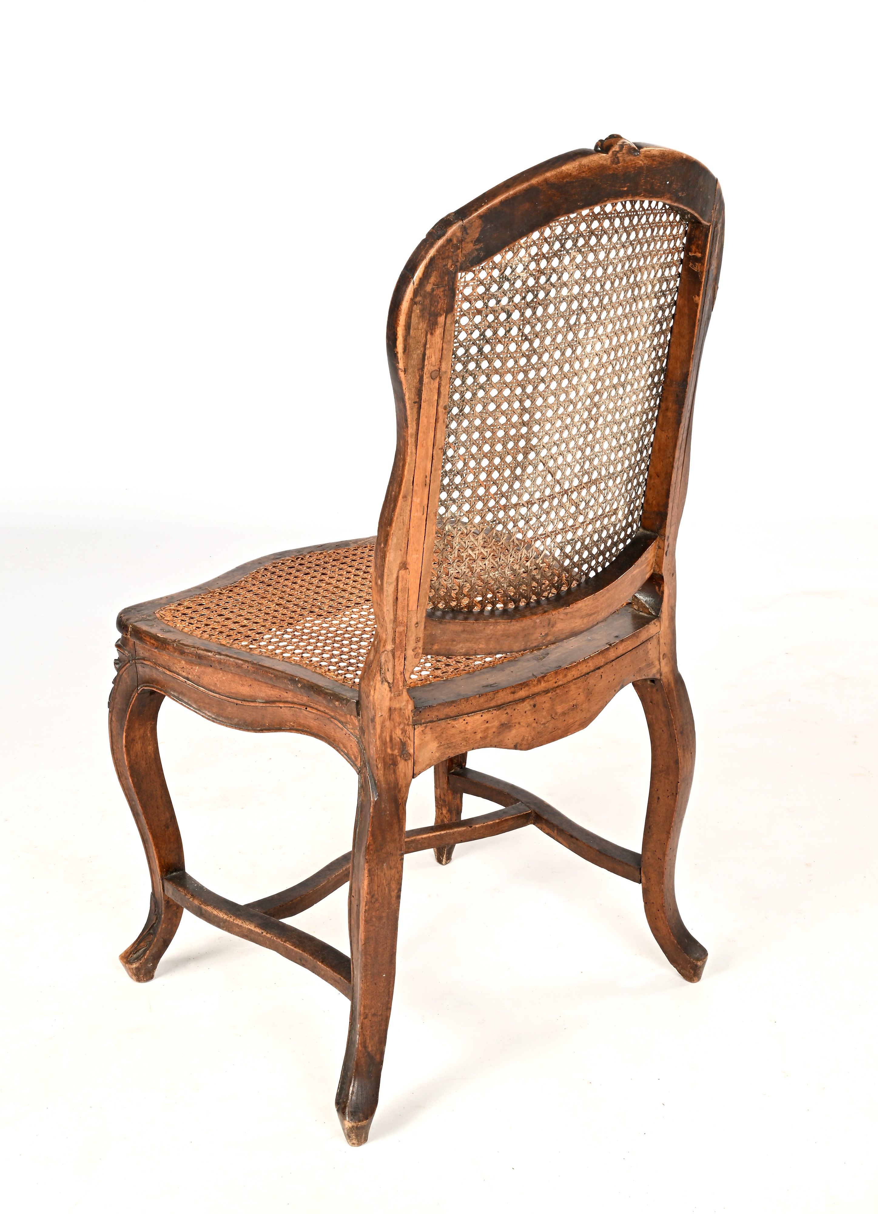 Sedia in legno scurito e paglia di Vienna, XVIII secolo