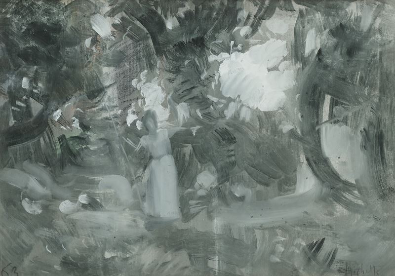 Paesaggio con figura femminile