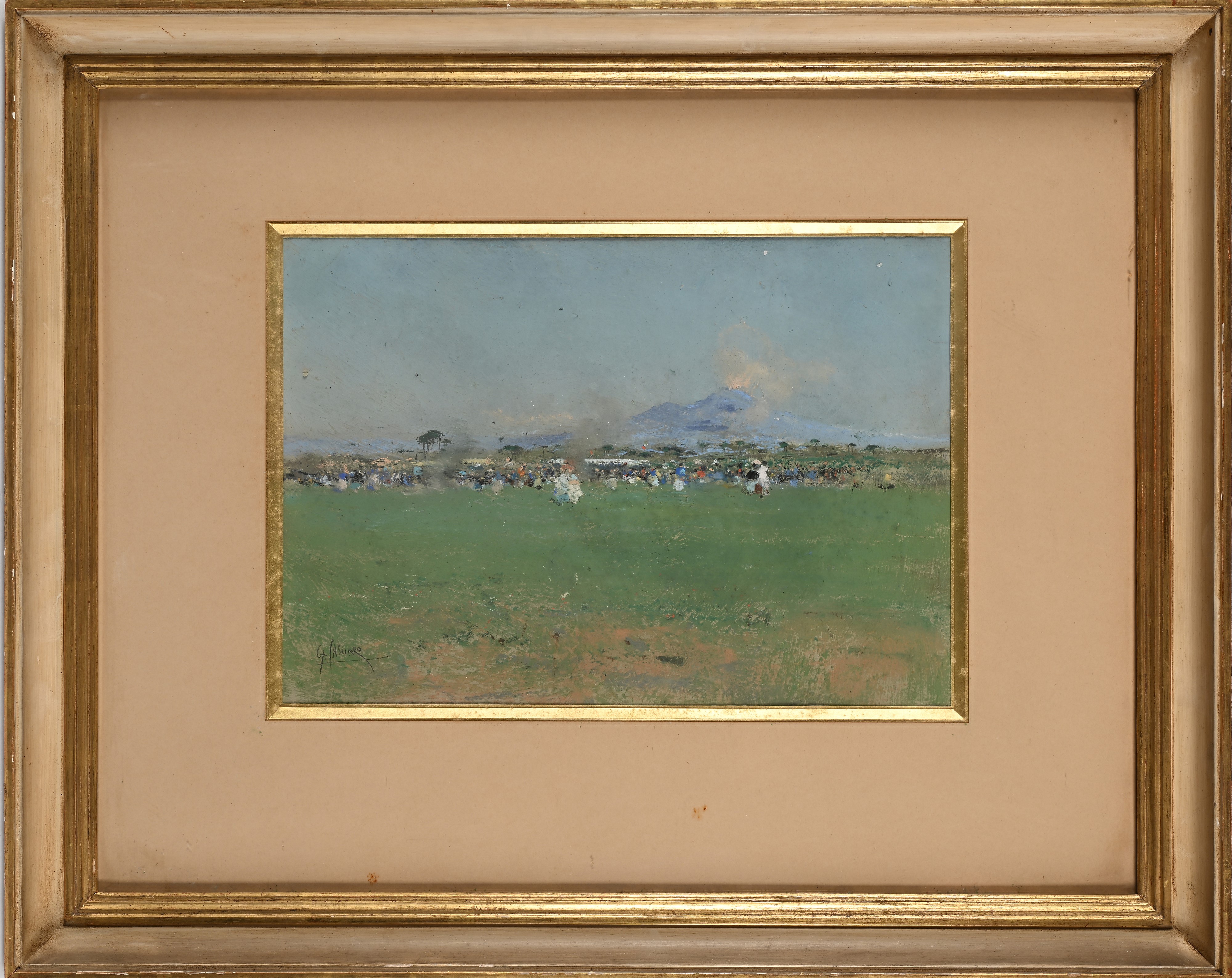 Giuseppe Casciaro - Festa in Campagna con il Vesuvio sullo Sfondo