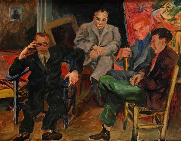 Renato Guttuso - Amici nello studio