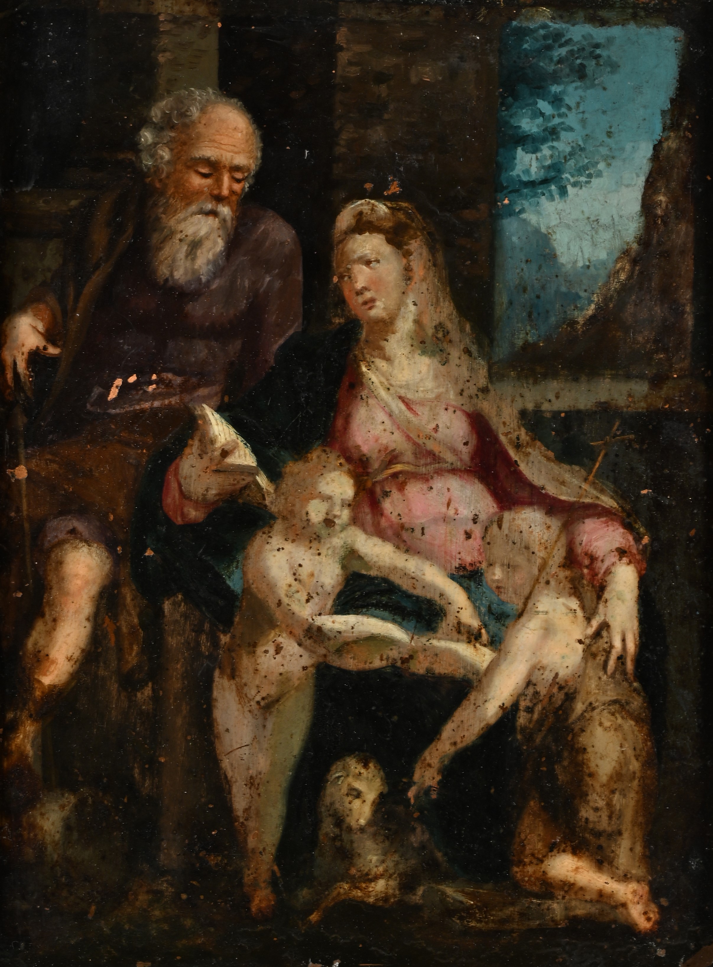 Pittore del XVII Secolo - Sacra Famiglia con San Giovannino
