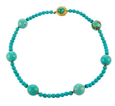 Collana Turchesi con Chiusura in Oro, Gr. 56,20