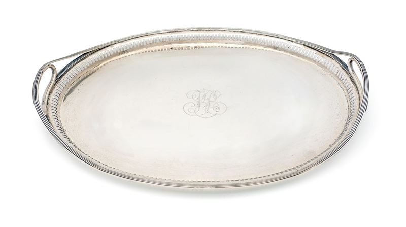 Vassoio Ovale Biansato con Bordo a Ringhiera Traforata, Russia, 1806